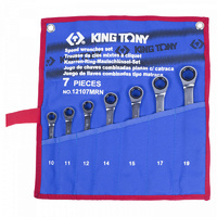 Набор комбинированных трещоточных ключей 10-19мм 7шт KING TONY 12107MRN