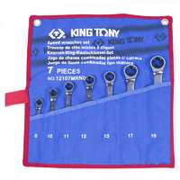 Набор комбинированных трещоточных ключей 8-19мм 7шт KING TONY 12107MRN01