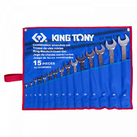 Набор комбинированных ключей в чехле из теторона (6-32 мм, 15 предметов) KING TONY 1215MRN02