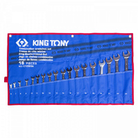 Набор комбинированных ключей, 6-24мм чехол из теторона, 18шт KING TONY 1218MRN