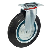 Колесо поворотное Стелла-техник 4001-250 диаметр 250 мм, грузоподъемность 210 кг, резина, металл (4001-250)