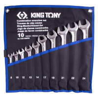 Набор комбинированных ключей KING TONY, 8-24 мм, чехол из теторона, 10 предметов 12D10MRN