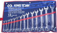 Набор комбинированных ключей, 10-32 мм, 14 предметов KING TONY 1214MR