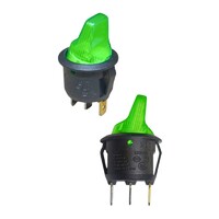 Переключатель KCD1-201/CBN 220v зеленый (360з) 6A 250V 10A 125V, арт. 360з