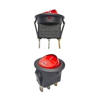 Переключатель KCD1-202/N 220v красный (363к) 6A 250V 10A 125V, арт. 363к