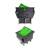 Переключатель KCD4-101/6PN зеленый (356з) 16A 250V 20A 125V, арт. 356з