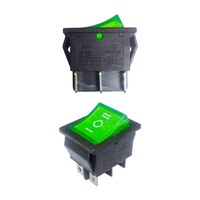 Переключатель KCD4-101/DN 220v нейтраль зеленый (365з) 16A 250V 20A 125V, арт. 365з