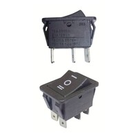 Переключатель KCD4-101/DN 220v нейтраль черный (365ч) 16A 250V 20A 125V