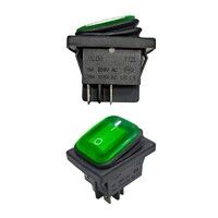 Переключатель KCD4-130/4PN FS зеленый (370з) 16A 250V 20A 125V, арт. 370з