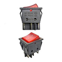 Переключатель KCD4-201/6PN 20A красный (356к-20А), арт. 356к-20А