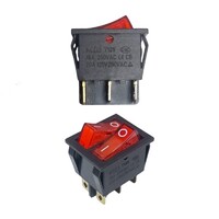 Переключатель KCD4-202/N 220V красный (369к) 16A 250V 20A 125V, арт. 369к